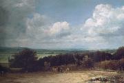 John Constable A ploughing scene in Suffolk painting